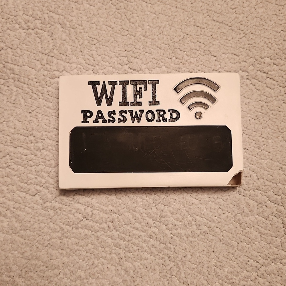 Hobby Lobby wooded distressed Wifi password and business card display blo…